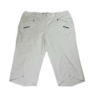 Jamie Sadock Airwear Capri Pants Women 18 Pedal Pusher White Golf Zip Pockets